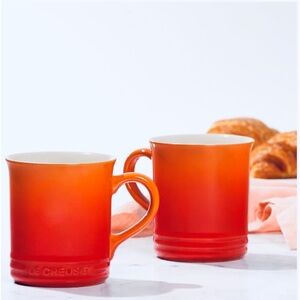 Le Creuset Ombre Flame Orange Stoneware Mugs - Set of 2